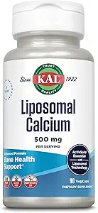KAL Liposomal Calcium 500 mg, High Absorption Calcium Supplement, Essential Calcium Support, Vegan, Gluten Free, No Soy, 30 Servere, 90 VegCaps