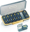 Ugentlig Pill Organizer 2 gange om dagen - Pill Case Am Pm - Rejse Pill Box 7 dag Portable Daily Vitamin Container Aestisk Medicin Dispenser med 7 separate kompartmenter Morgennat tillæg Holder