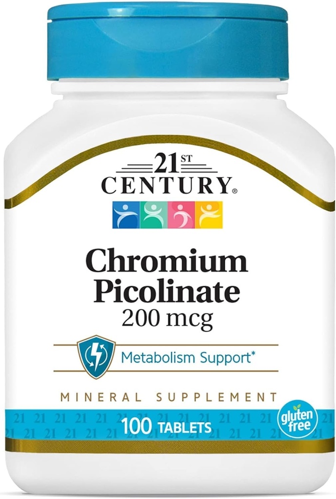 21. århundrede Chrom Picolinate 200 mcg 100 Tabs