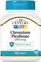 21. århundrede Chrom Picolinate 200 mcg 100 Tabs