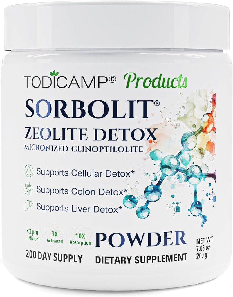 Sorbolit Zeolit Detox - 7,05 oz Zeolit Powder supplement til fuld Body Detox - Gut Cleanse, Cellulær Lever Detox
