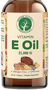Mother Nature's Essentials Natural Vitamin E Oil Food Grade, 21,000IU d-Alpha-tocopherol, not Processed. 1 oz.