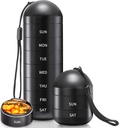 Zannaki XL Metal Travel Pill Organizer, Ekstra stor vandtæt Ugentlig Pill Box, Aluminium Alloy Pill Case Container, BPA Gratis 7 dag Daglig Medicin Organizer Holder for Vitamin, Fish Oil, tillæg