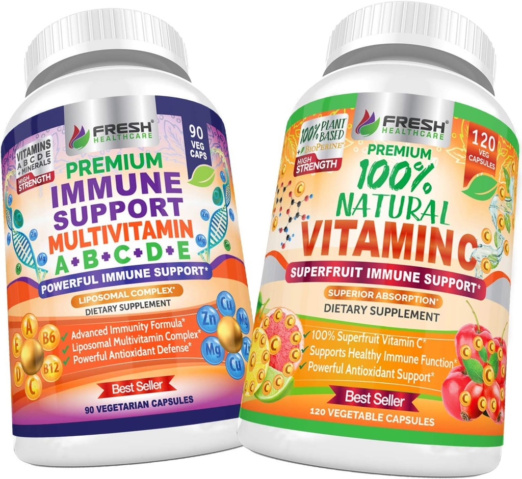 FRESH METHCARE Immunmultivitamin og naturlige C-vitamin - Bundle
