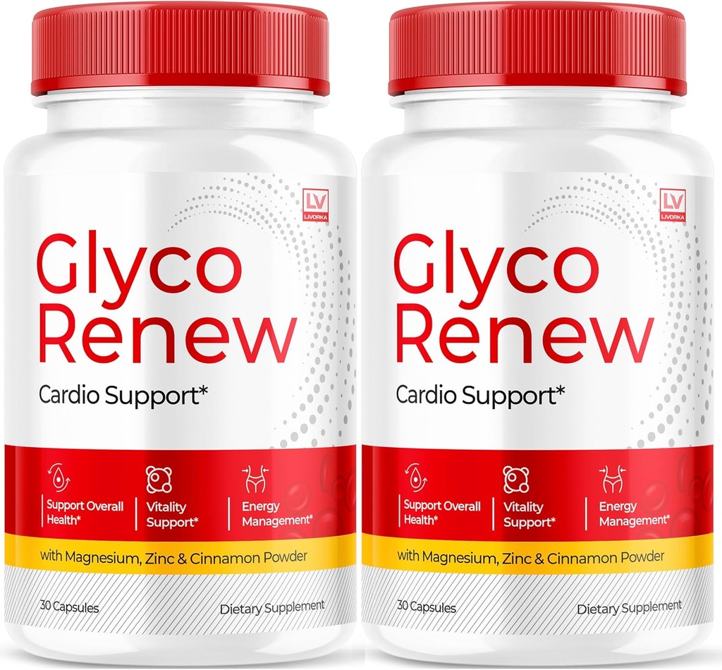 (2 Pack) Glyco Renew - Glyco Renew Blood Support, Glyco Renew Blood Support Pills, Ripped Glyco Renew Blood Support, Glyco Renew Pills, Glyco Renew Supplement, 60 Kapsler