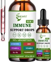 Zink Quercetin med bromelain Vitamin C D3 Liquid Drops Immunstøtte med vitamin A K2 Echinacea Chlorophyll og Elderberry - 10 in1 immunforsvar Drops Complex for Immunity Health