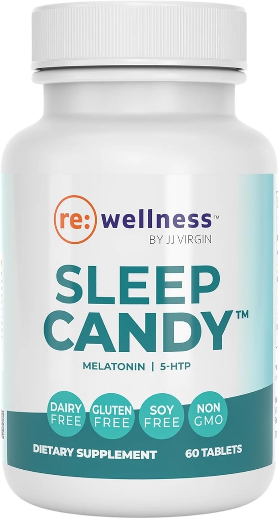 Reignite Wellness by JJ Virgin MSD 124; Sleep Candy MSD 124; Chewable 5- HTP tillæg med Inositol, vitamin B6, Melatonin & L- Theanin for voksne MSD 124; Lemon Flavor MSD 124; 60 tabletter