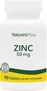 NaturesPlus Zink - 50 mg, 90 tabletter - Understøtter immunforsvar & generelt velvære - Højpotens Aminosyrechelat Form - Gluten Free, Vegetar - 90 Serveringer