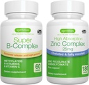 Super B- Complex + Zink Complex Vegan Bundle, Metyleret Sustained Release B Complex + 25mg Chelated Zink Picolinate & Bisglycinate med kobber, af Igennus