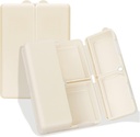 FIM Daily Pill Organizer, 7 afdelinger Portable Case [Folding Design] Travel Pill Box for Purse Pocket til at holde vitaminer, torsk leverolie, kosttilskud og medication- White