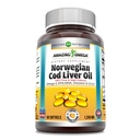 Amazing Omega Norwegian Cod Lever Oil 1250 Mg Softgels Supplement Note 124; Omega-3, EPA, DHA, vitamin A, D-vitamin & E (Orange)