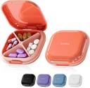Lille pilledåse, pilledåse, rejsepillebeholder, transportabel, Pocket pilledåse til purse, Mini pilledåse til medicin, Cute 5 Farver (rød)