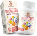 Liposomal Multivitamin til kvinder 50 + - Kvinder Daglige Multivitamin med 32 ingredienser, CoQ10, Vitamin C, B, D, E for cardiovaskulær & Bone Health Support - Iron- Free (60 kapsler)