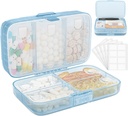 FEST Weekly Pill Organizer med etiketter, 8 Compartments Travel Daily Pill Case lufttæt Fugtfast Stor Pill Box til at holde vitaminer, fiskeolie, kosttilskud, bomuld swab og Bandages- blå
