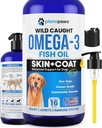 Omega 3 Fish Oil for Dogs - bedre end lakseolie for Dogs - Hundefiskeolie supplement - Reducer afskalning & kløen - Understøtter Joints, Brain, Heart Health- Hund Skin og Coat supplement - Fish Oil Liquid