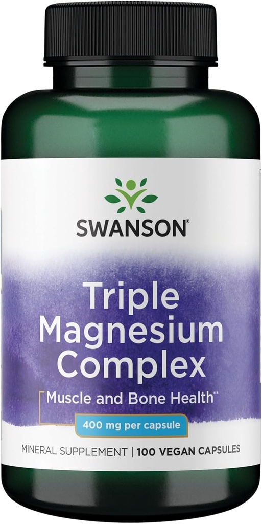 Swanson Triple Magnesiumkompleks - 100 kapsler, 400mg hver