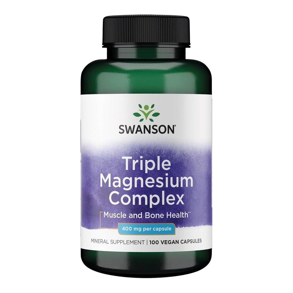 Swanson Triple Magnesiumkompleks - 100 kapsler, 400mg hver