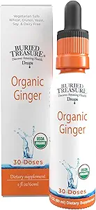 Begravet Treasure Ginger Drops - Lavet med Økologisk Ginger Root til fordøjelsesstøtte, Opsat Mave Settle Drops, Ingen Sukker, Alkohol fri, Alsidig brug for Ginger Tea eller direkte forbrug, 30 Servere