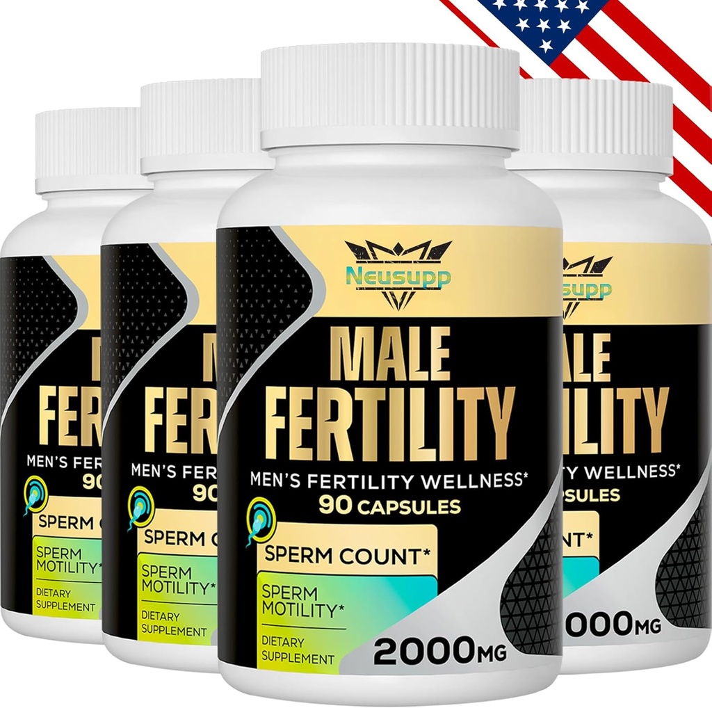 Fertilitet Kosttilskud til mænd, mandlige prenatale vitaminer -Optimal Sperm Greve, Motilitet og Styrke, 2000MG Herre Fertilitet Kosttilskud med Maca Root, Zin & Folate for Conception - Pakninger af 4