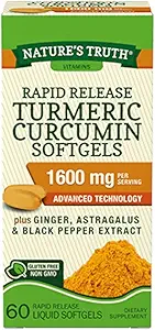 Nature's Truth, Turmeric 1600mg Black Pepper Extract, 60 Softgels