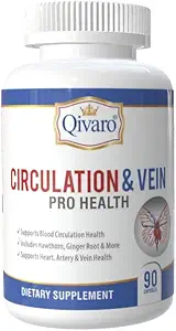 Circulation & Vein Pro Supplement - Indeholder Niacin, L- Arginin, Ingefær, Cayenne Pepper, Hawthorn & Diosmin - 90 kapsler