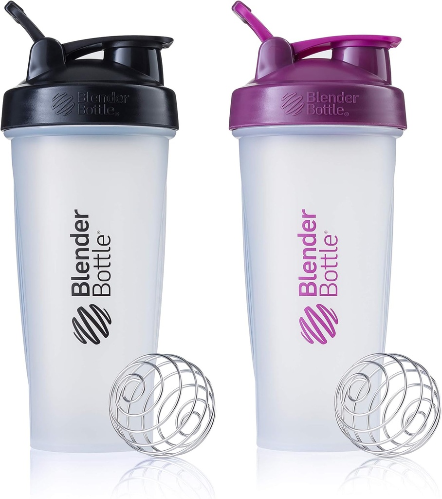 BlenderBottle Classic Shaker Flaske Perfekt til Protein Shakes og Pre Workout, 28-Ounce (2 Pack), Farver maj Vary