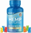 WELLUTION Hamp Gummies - High Potency 985,000 MCG - Natural Fruity Bear for Afslapning og Fred - Fast- Fungerende - 60ct