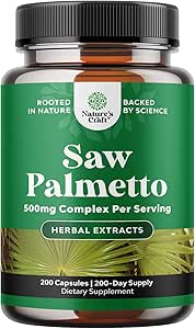 Extra Strength Saw Palmetto Extract - Advanced Herbal Complex for Hår Health and Urinary Support with Plant Steroler & Flavonoider - Potent Herbal Supplement med 500mg per servering - 200 kapsler