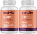 BESTVITE 5- HTP 100mg (240 kapsler) (120 x 2) - Ingen Stearates - Ingen Flow Agents - Ikke GMO - Gluten Free