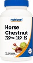 Nutricost Horse Chestnut Extract Kapsler 700 MG Per Serving, 180 Kapsler, 90 Servere - Non- GMO, Vegan