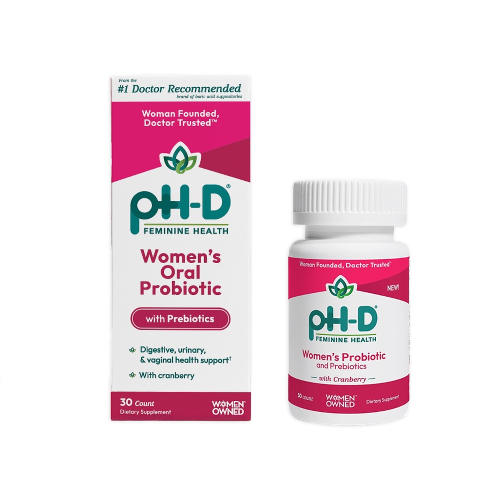 pH- D Feminin Health Support - Women 's Health Probiotic with Prebiotic Blend, Cranberry Fruit Extract - Oral Supplement - 30 Greve