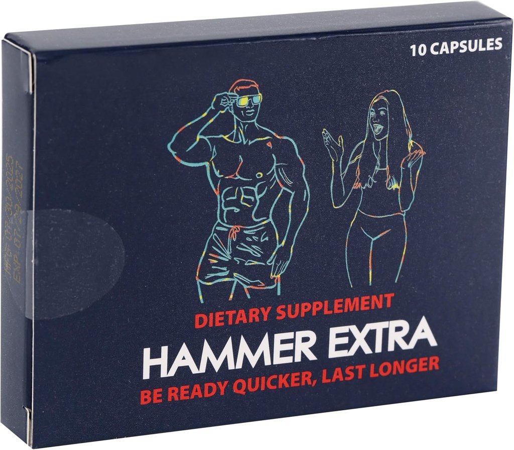 Hammer Ekstra hurtig fungerende mandlige ydeevne supplement for mænd Budding- 124; Horny Geat Weed, Tongkat Ali, Ginseng, Maca, Tribulus, Ashwagandha, Vitamin B6 & Magnesium- 124; Energi, Stamina & Endurance Support