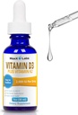 D3- vitamin K2 Flydende dråber - Flydende Vitamin - D3 2000 IE Per Drop med K2 Kosttilskud til voksne og børn - VIT D for sunde knogler, hjerte & immunforsvar - D-vitamin K2 MK7 Dropper 1 Oz