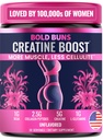 Fed Buns Creatin for Women - Booty Builder supplement med Collagen & BCAA - Understøtter muskeludvikling, post-workout Inddrivelse, Hud Elasticitet, Sund hår & Nail Budd124; Unflavored - 30 Serveringer