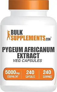 Bulkaddiments.com Pygeum Africanum Extract Kapsler - Urtetilskud, fra Pygeum Bark - Vegan & Gluten Free, 1 Kapsel per servering, 240 Veg Kapsler (pakning med 1)