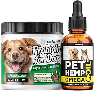 Hеmp Olie til Hunde - Omega 3,6,9 til Hud + Probiotika Tyg til Hunde