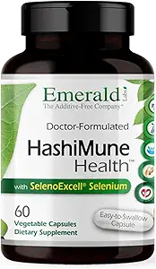 Emerald Labs HashiMune Health - Vegansk Thyroid & immunforsvar Support - Inkluderer SelenoExcell Selenium & Myo- Inositol - 60 vegetabilske kapsler (30- dages forsyning)