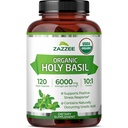 Zazzee USDA Organic Holy Basil 10: 1 Extract, 6000 mg Strength, 120 Vegan Kapsler, Koncentreret og standardiseret 10X Tulsi Extract, Ursolsyre, 100% Certificeret Organisk, Non- GMO