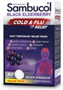 Sambucol Cold and Flu Relief Tablets - Homøopatisk Cold Medicine, Cold Remedy til voksne, Black Elderberry til Colds, Zink Cold Remedy - 60 Greve