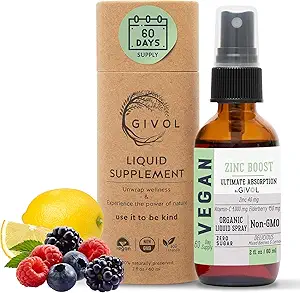 Organic ZINC Boost Mist 40 mg (Extra Strength) - Sugar Free with Vit C and Elderberry Extract - Vegansk flydende spray til børn og voksne - Easy Absorption - Non- GMO - (60 ml) 60 dages forsyning