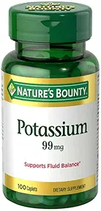 Nature 's Bounty Kalium Gluconate 99mg, 100 Caplets (pakke med 6)
