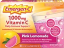 Emergen- C 1000mg C-vitamin pulver, med antioxidanter, B-vitaminer og elektrolyter, Immunitetstilskud til immunstøtte, koffein fri Fizzy Drink Mix, Pink Lemonade Flavor - 30 Greve (pakke med 12)