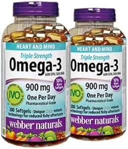 Webber Naturals Triple Strength Omega-3 900mg 200 softgel x 2 (2 flasker)