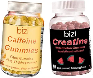Bizi Super workout Bundle, Creatin og koffein gummier for energi og inddrivelse