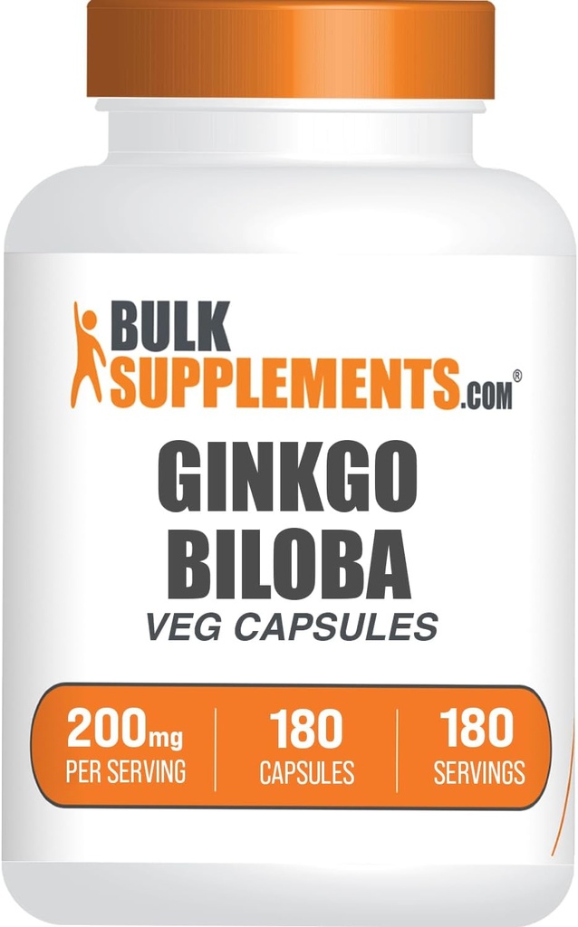 Bulkaddiments.comginkgo Biloba Extract Kapsler - Ginkgo Biloba Sourced from Leaves, Herbal Supplement - Vegan, 1 Capsule per Serving, 180 Count (pakke med 1)