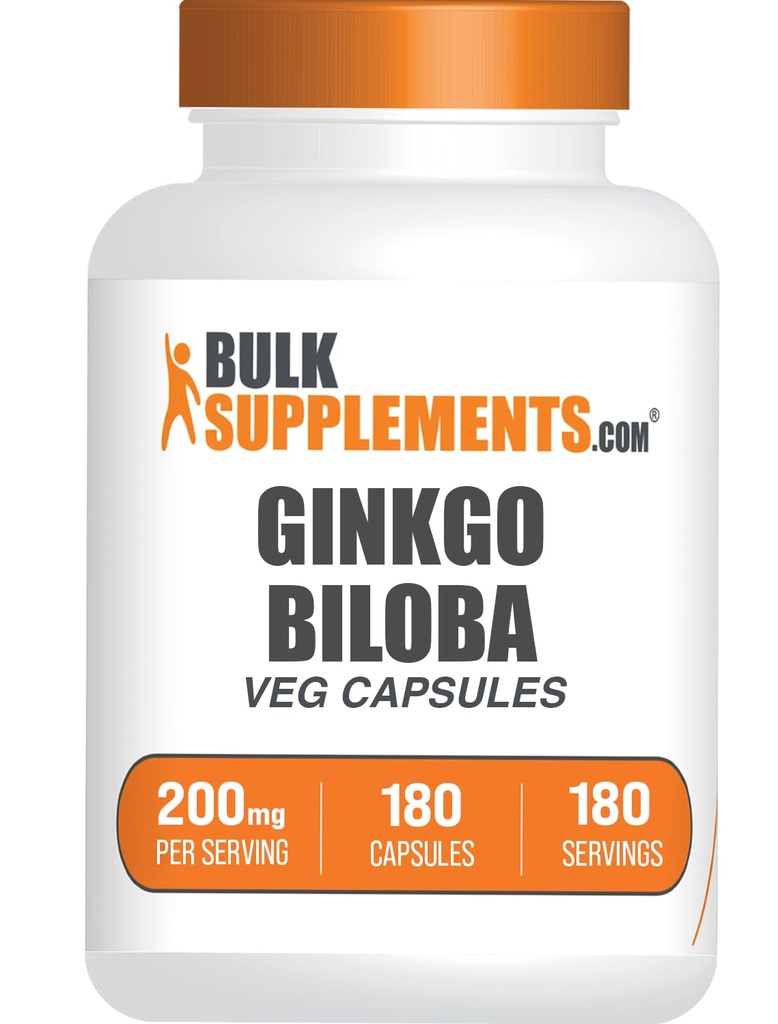 Bulkaddiments.comginkgo Biloba Extract Kapsler - Ginkgo Biloba Sourced from Leaves, Herbal Supplement - Vegan, 1 Capsule per Serving, 180 Count (pakke med 1)