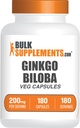 Bulkaddiments.comginkgo Biloba Extract Kapsler - Ginkgo Biloba Sourced from Leaves, Herbal Supplement - Vegan, 1 Capsule per Serving, 180 Count (pakke med 1)