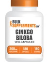 Bulkaddiments.comginkgo Biloba Extract Kapsler - Ginkgo Biloba Sourced from Leaves, Herbal Supplement - Vegan, 1 Capsule per Serving, 180 Count (pakke med 1)