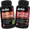 DR. Formand BO Candi Uric Acid Cleanse Support - Oregano & Nyre Herbal Kosttilskud til kvinder og mænd - Ekstra styrke Uric Flush Rensning Kapsler & Oral Control Probiotisk kompleks renser