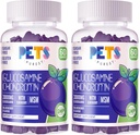 Kæledyr Purest Glucosamin Chondroitin Gummies med MSM & Elderberry Extra Strength - Fælles støtte, Antioxidant immunsupport supplement til voksne, mænd og kvinder. (2 Pack) Blåbær
